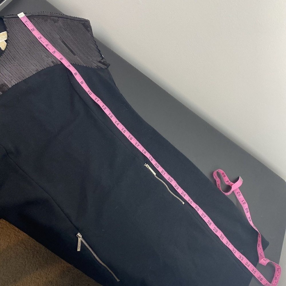 Michael Michael Kors Women's Sequin Mini Dress Size 6 Black LBD Little Black - Picture 6 of 7